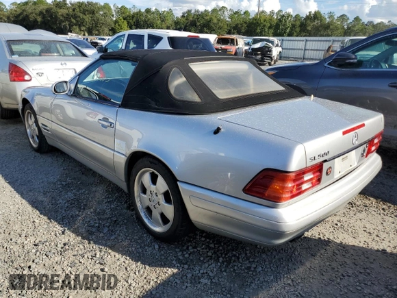 1999 Mercedes-Benz SL-Class with VIN WDBFA68F0XF176572, listed as a Copart auction lot 74715254 with 0 mi miles and Salvage Title. Bid and sale history available at carsss.com. Image 2.