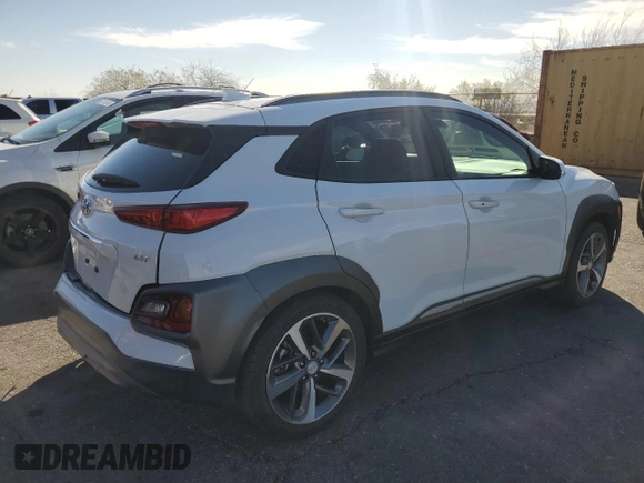 2020 Hyundai Kona Limited with VIN KM8K33A50LU400855, listed as a Copart auction lot 50623245 with 51,058 mi miles and Salvage Title. Bid and sale history available at carsss.com. Image 3.