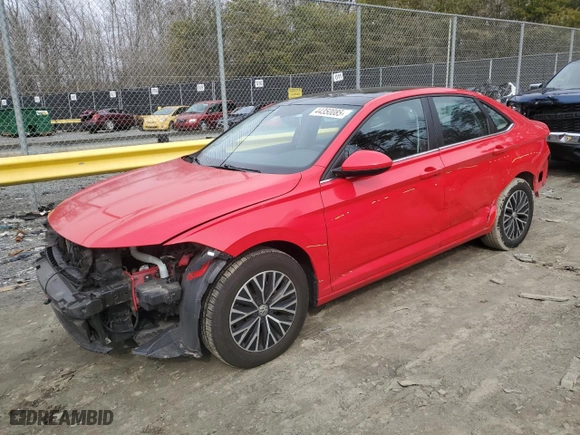 2019 Volkswagen Jetta S with VIN 3VWC57BU6KM068971, listed as a Copart auction lot 44350085 with 109,087 mi miles and Salvage Title. Bid and sale history available at carsss.com. Image 1.