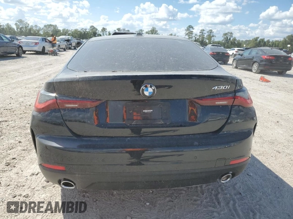 2024 BMW 4 Series 430i with VIN WBA63AV06RFR10405, listed as a Copart auction lot 74097404 with Not Provided miles and Salvage Title. Bid and sale history available at DreamBid. Image 6.