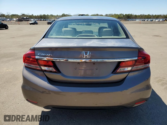 2013 Honda Civic EX with VIN 2HGFB2F8XDH506211, listed as a Copart auction lot 53776415 with 70,290 mi miles and Salvage Title. Bid and sale history available at DreamBid. Image 6.