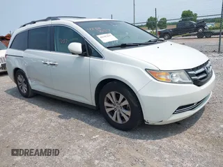 2014 Honda Odyssey EX-L z VIN 5FNRL5H62EB109573, wystawiony jako IAAI lot #42387637 z przebiegiem 208 061 mil mil oraz . Historia ofert i sprzedaży dostępna na DreamBid. Obrazek 1.