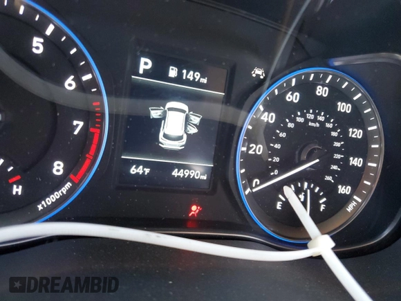 2019 Hyundai Kona SE with VIN KM8K12AA1KU341861, listed as a Copart auction lot 65294252 with 44,990 mi miles. Bid and sale history available at carsss.com. Image 8.