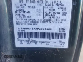 1993 Ford Aerostar Eddie Bauer with VIN 1FMDA41XXPZC78133, listed as a Copart auction lot 50212815 with 193,207 mi miles and Salvage Title. Bid and sale history available at carsss.com. Image 13.