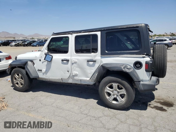 2022 Jeep Wrangler Unlimited Sport S with VIN 1C4HJXDG0NW142272, listed as a Copart auction lot 58198205 with 63,310 mi miles and Salvage title. Bid and sale history available at DreamBid. Image 2.