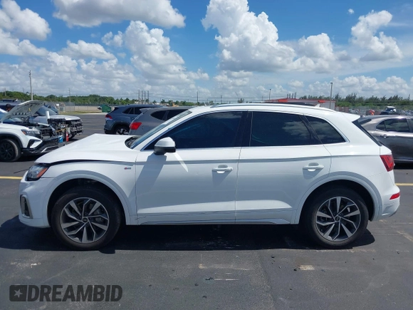 2022 Audi Q5 S line Premium with VIN WA1GAAFY2N2087968, listed as a IAAI auction lot 42531144 with 41,542 mi miles and . Bid and sale history available at DreamBid. Image 15.