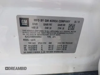 2019 Buick Encore Preferred with VIN KL4CJESB8KB909563, listed as a IAAI auction lot 41764126 with 61,391 mi miles. Bid and sale history available at carsss.com. Image 9.