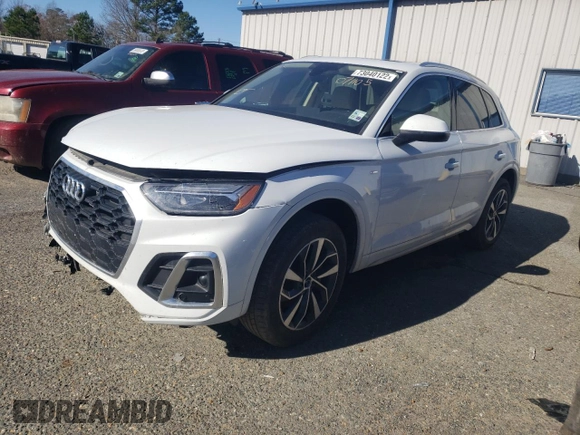 2022 Audi Q5 S line Premium with VIN WA1GAAFY9N2071105, listed as a Copart auction lot 73040122 with 21,502 mi miles and . Bid and sale history available at DreamBid. Image 1.