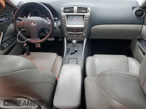 2008 Lexus IS 350 with VIN JTHBE262882013902, listed as a Copart auction lot 55874805 with 118,630 mi miles and Salvage title. Bid and sale history available at DreamBid. Image 8.