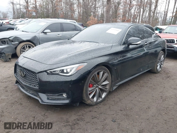 2021 Infiniti Q60 Red Sport 400 with VIN JN1FV7LL6MM560293, listed as a IAAI auction lot 41159901 with 38,172 mi miles and . Bid and sale history available at DreamBid. Image 16.