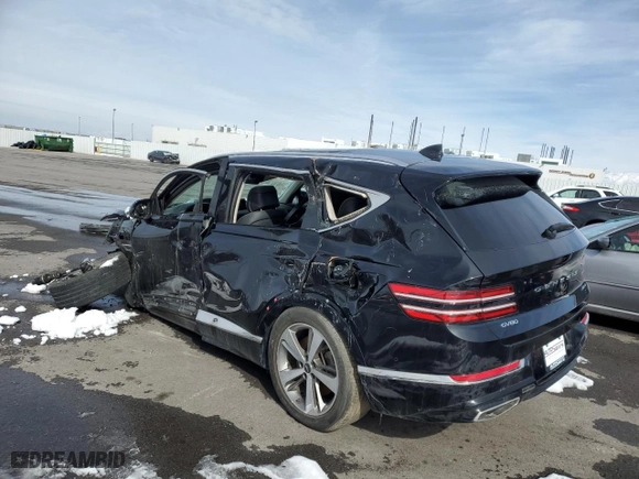 2021 Genesis GV80 with VIN KMUHCESC8MU036108, listed as a Copart auction lot 46166825 with 0 mi miles and Salvage Title. Bid and sale history available at carsss.com. Image 2.