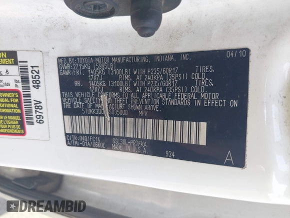 2011 Toyota Sienna LE AAS с VIN 5TDKK3DC7BS035000, выставлен на аукционе IAAI как лот 42571776 с пробегом 75 928 миль миль и . История ставок и продаж доступна на DreamBid. Изображение 17.