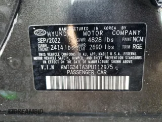2023 Genesis G70 2.0T with VIN KMTG34TA3PU112975, listed as a Copart auction lot 69425084 with 0 mi miles and Salvage Title. Bid and sale history available at carsss.com. Image 13.
