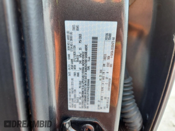 2015 Ford F-150 XL with VIN 1FTEW1CF7FKE55998, listed as a Copart auction lot 60543075 with 95,808 mi miles and Salvage title. Bid and sale history available at DreamBid. Image 12.