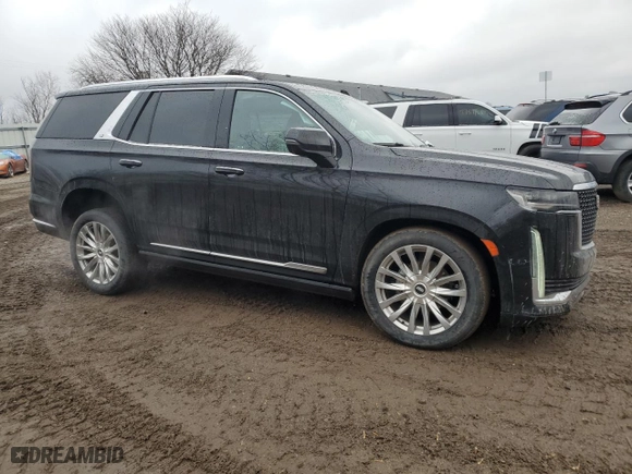 2021 Cadillac Escalade Premium Luxury with VIN 1GYS4CKL7MR349089, listed as a Copart auction lot 85086864 with 63,045 mi miles and Salvage Title. Bid and sale history available at carsss.com. Image 4.