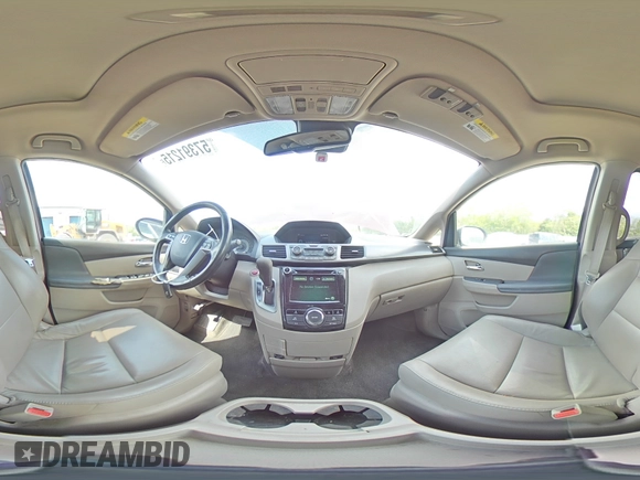 2014 Honda Odyssey EX-L with VIN 5FNRL5H60EB025526, listed as a Copart auction lot 57391215 with 153,758 mi miles and Salvage title. Bid and sale history available at DreamBid. Image 15.