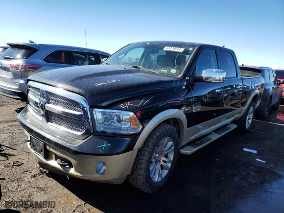 2016 Ram 1500 Longhorn with VIN 1C6RR7WT5GS181187, listed as a Copart auction lot 43376914 with 165,081 mi miles and Salvage Title. Bid and sale history available at carsss.com. Image 1.