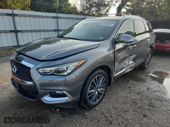 2019 Infiniti QX60 Luxe with VIN 5N1DL0MMXKC522444, listed as a Copart auction lot 63564895 with 99,748 mi miles and Salvage title. Bid and sale history available at DreamBid. Image 1.