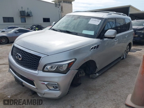 2017 Infiniti QX80 with VIN JN8AZ2NF3H9644820, listed as a IAAI auction lot 42246540 with 142,342 mi miles and . Bid and sale history available at DreamBid. Image 2.