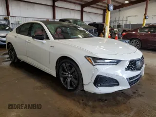 2022 Acura TLX w/A-Spec Package with VIN 19UUB5F59NA002022, listed as a Copart auction lot 59362675 with 43,724 mi miles and Salvage title. Bid and sale history available at DreamBid. Image 4.