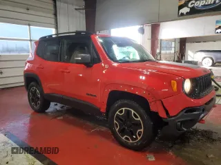 2016 Jeep Renegade Trailhawk with VIN ZACCJBCT8GPC75793, listed as a Copart auction lot 83837724 with 133,658 mi miles and Salvage Title. Bid and sale history available at carsss.com. Image 4.