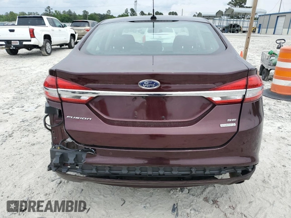 2017 Ford Fusion SE with VIN 3FA6P0HD0HR272420, listed as a Copart auction lot 55438055 with 131,258 mi miles and Clean Title. Bid and sale history available at carsss.com. Image 6.