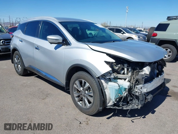 2018 Nissan Murano S z VIN 5N1AZ2MG7JN197584, wystawiony jako IAAI lot #41635520 z przebiegiem 56 931 mil mil oraz . Historia ofert i sprzedaży dostępna na DreamBid. Obrazek 1.
