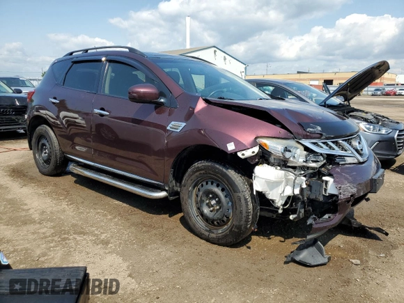 2013 Nissan Murano S with VIN JN8AZ1MW6DW306318, listed as a Copart auction lot 58636755 with 173,497 mi miles and Salvage title. Bid and sale history available at DreamBid. Image 4.