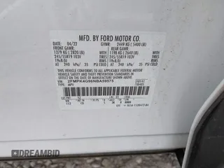 2022 Ford Edge SE with VIN 2FMPK4G96NBA59575, listed as a IAAI auction lot 42171392 with 47,091 mi miles and . Bid and sale history available at DreamBid. Image 9.