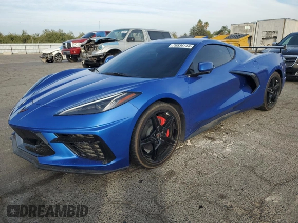 2022 Chevrolet Corvette 2LT with VIN 1G1YB2D49N5124227, listed as a Copart auction lot 79536144 with 18,202 mi miles and Salvage Title. Bid and sale history available at carsss.com. Image 1.