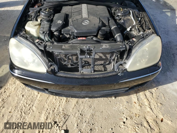2004 Mercedes-Benz S-Class 5.0L with VIN WDBNG75J44A428972, listed as a Copart auction lot 47454035 with 2,558 mi miles and Salvage Title. Bid and sale history available at carsss.com. Image 11.