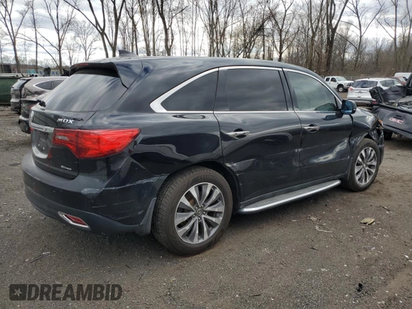 2016 Acura MDX w/Tech with VIN 5FRYD4H46GB053849, listed as a Copart auction lot 53249525 with 67,717 mi miles and Salvage Title. Bid and sale history available at carsss.com. Image 3.