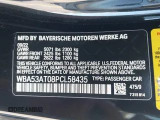 2023 BMW 4 Series M440i with VIN WBA53AT08PCL58435, listed as a IAAI auction lot 41745514 with 23,161 mi miles and . Bid and sale history available at carsss.com. Image 9.