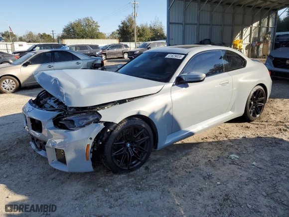 2024 BMW M2 with VIN 3MF13DM08R8E00417, listed as a Copart auction lot 41629035 with 13,904 mi miles and Non Repairable. Bid and sale history available at carsss.com. Image 1.