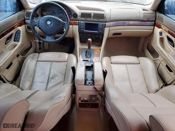 2001 BMW 7 Series 740iA with VIN WBAGG83401DN84365, listed as a Copart auction lot 44986475 with 0 mi miles and Salvage Title. Bid and sale history available at carsss.com. Image 8.