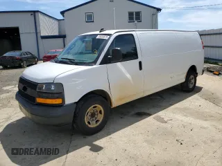 2018 Chevrolet Express Cargo with VIN 1GCWGBFP9J1181665, listed as a Copart auction lot 55030875 with 190,209 mi miles and Salvage title. Bid and sale history available at DreamBid. Image 1.