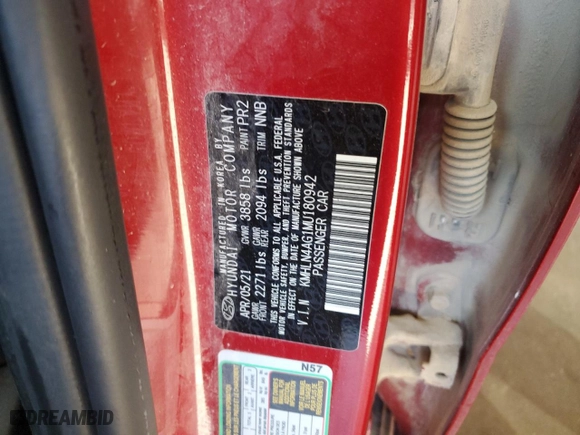 2021 Hyundai Elantra SEL with VIN KMHLN4AG1MU180942, listed as a Copart auction lot 51928415 with 110,269 mi miles and Salvage Title. Bid and sale history available at carsss.com. Image 13.