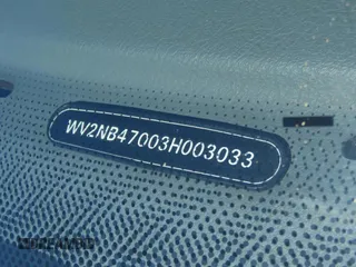 2003 Volkswagen EuroVan MV с VIN WV2NB47003H003033, выставлен на аукционе Copart как лот 59629785 с пробегом 164 173 миль миль и Чистый • Clean title. История ставок и продаж доступна на DreamBid. Изображение 10.