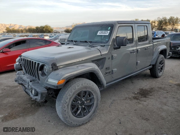 2023 Jeep Gladiator Sport S with VIN 1C6HJTAG7PL513453, listed as a Copart auction lot 43953825 with 9,788 mi miles and Salvage Title. Bid and sale history available at carsss.com. Image 1.