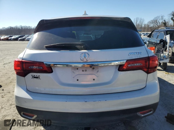 2014 Acura MDX with VIN 5FRYD3H25EB007614, listed as a Copart auction lot 87390964 with 0 mi miles and Clean Title. Bid and sale history available at carsss.com. Image 6.