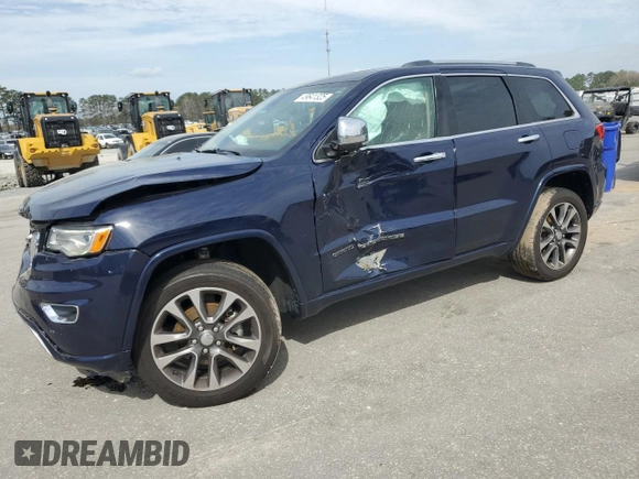 2017 Jeep Grand Cherokee Overland with VIN 1C4RJFCG6HC602413, listed as a Copart auction lot 49641325 with 157,558 mi miles and Salvage Title. Bid and sale history available at carsss.com. Image 1.