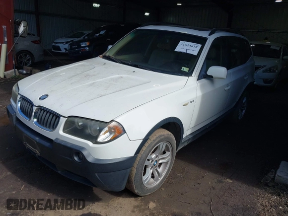 2005 BMW X3 3.0i with VIN WBXPA93485WD15217, listed as a IAAI auction lot 41624638 with 152,182 mi miles. Bid and sale history available at carsss.com. Image 2.