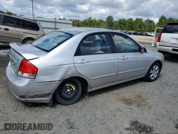 2009 Kia Spectra EX with VIN KNAFE221395597123, listed as a Copart auction lot 71639824 with 83,203 mi miles and Salvage Title. Bid and sale history available at carsss.com. Image 3.