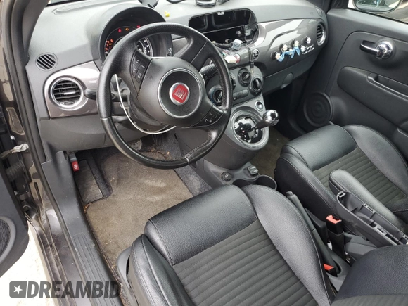 2015 FIAT 500 Sport with VIN 3C3CFFBR0FT755871, listed as a Copart auction lot 62342105 with 76,514 mi miles and Salvage title. Bid and sale history available at DreamBid. Image 8.
