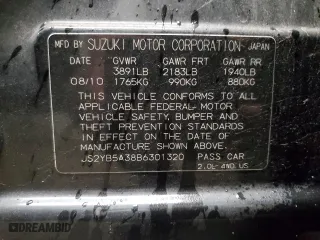2011 Suzuki SX4 Crossover with VIN JS2YB5A38B6301320, listed as a Copart auction lot 75833394 with 90,739 mi miles and Salvage Title. Bid and sale history available at carsss.com. Image 12.