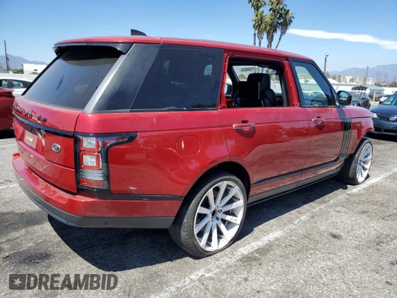 2017 Land Rover Range Rover с VIN SALGV5FE4HA338497, выставлен на аукционе Copart как лот 61456025 с пробегом 33 530 миль миль и Списание • Salvage title. История ставок и продаж доступна на DreamBid. Изображение 3.