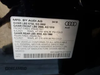 2018 Audi SQ5 Premium Plus with VIN WA1A4AFY0J2173318, listed as a Copart auction lot 73366652 with 41,434 mi miles. Bid and sale history available at carsss.com. Image 13.