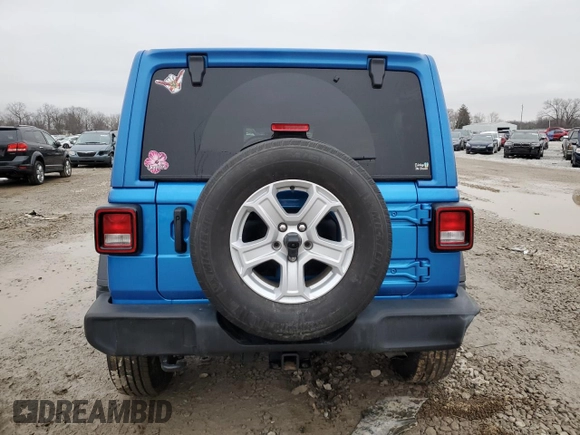 2023 Jeep Wrangler Sport S with VIN 1C4HJXDG9PW543144, listed as a Copart auction lot 43745495 with 36,989 mi miles and Salvage Title. Bid and sale history available at DreamBid. Image 6.