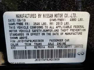 2020 Infiniti Q50 3.0t SPORT with VIN JN1EV7AP9LM203609, listed as a Copart auction lot 75878434 with 22,095 mi miles and Salvage Title. Bid and sale history available at carsss.com. Image 14.
