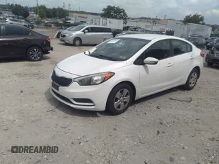 2016 Kia Forte LX with VIN KNAFX4A62G5527371, listed as a IAAI auction lot 39833806 with Not Provided miles. Bid and sale history available at carsss.com. Image 2.